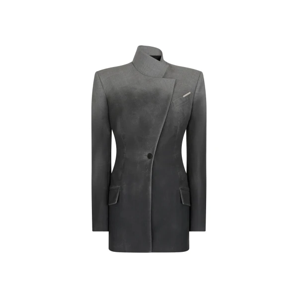 The Attico Grey Melange Jacket - The Attico Jackets - Designed by Gilda Ambrosio & Giorgia Tordini - Shop at Luxury Shoes 