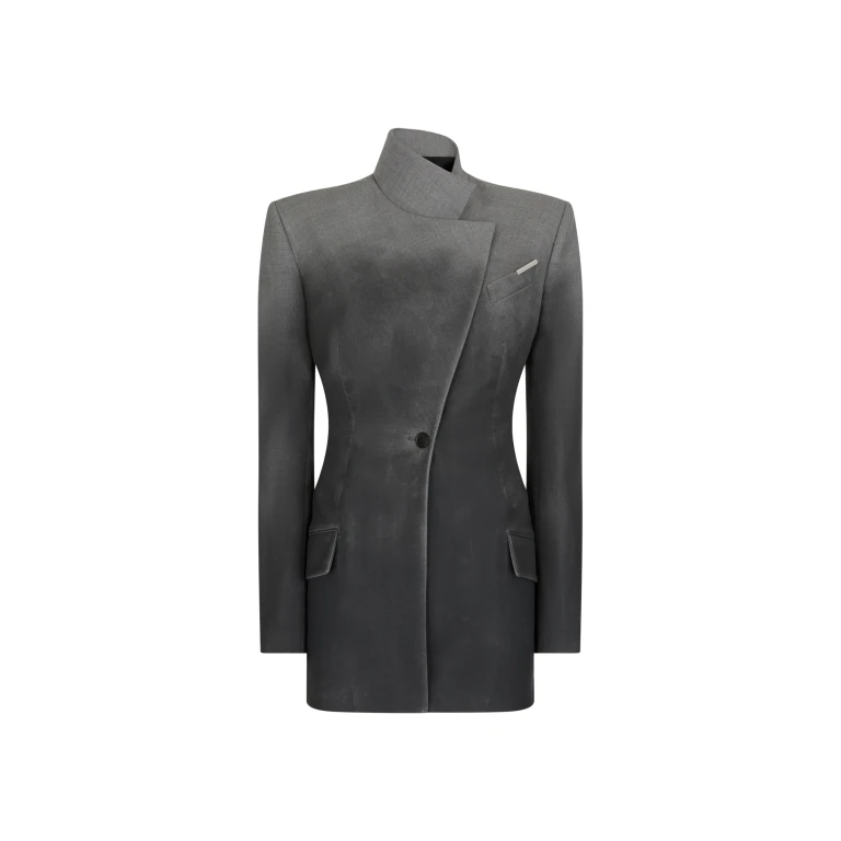 The Attico Grey Melange Jacket - The Attico Jackets - Designed by Gilda Ambrosio & Giorgia Tordini - Shop at Luxury Shoes 