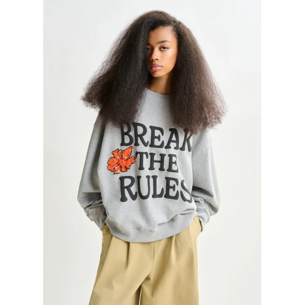 black and orange cotton sweatshirt with sequin and bead embellishments - Essentiel Antwerp Shirts - Colorful Belgian Design - Shop at Luxury Shoes 