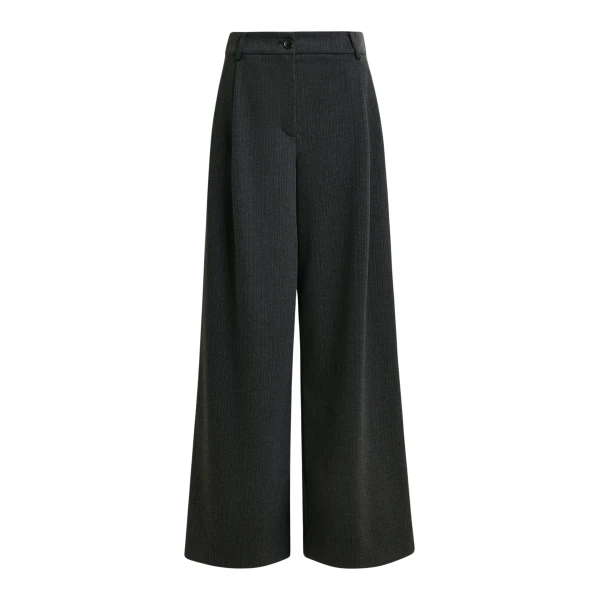 Essentiel Antwerp Grey wide-leg pants with inverted pleat detail - Essentiel Antwerp Pants - Colorful Belgian Design - Shop at Luxury Shoes 