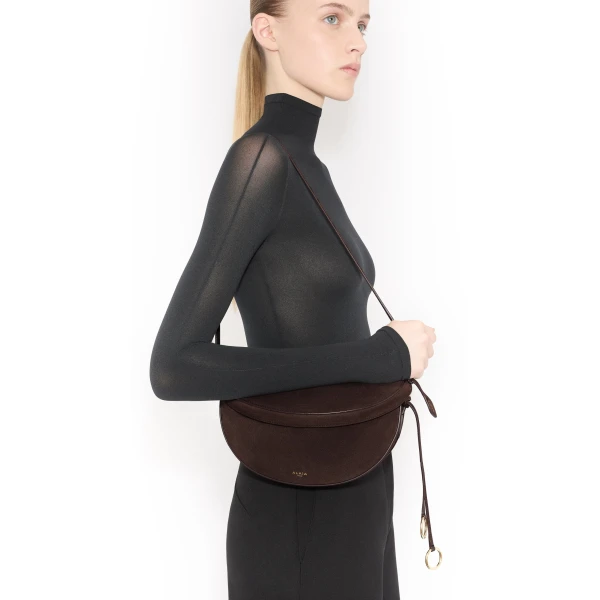 Alaïa Hip East West Bag In Nubuck - Alaia Bags - Laser Cut Luxury - Shop at Luxury Shoes 