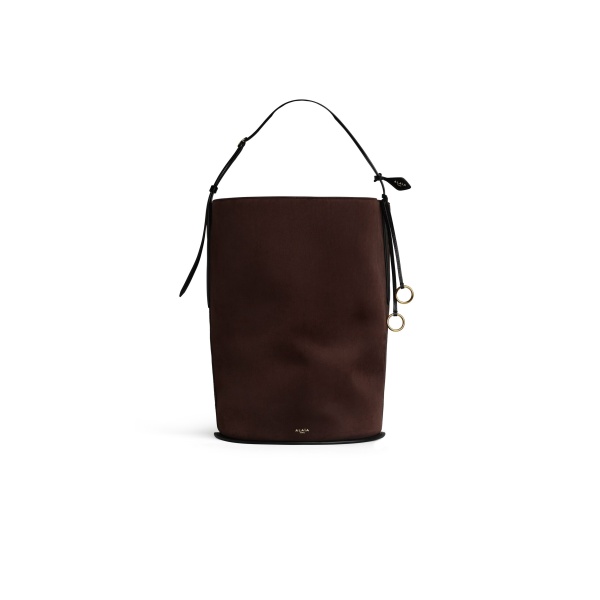 Alaïa Hip Large Bucket Bag In Suede - Alaia Bags - Laser Cut Luxury - Shop at Luxury Shoes 