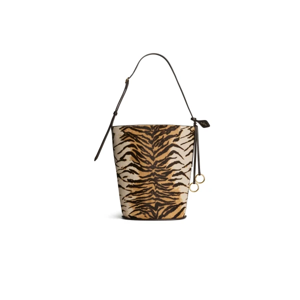 Alaïa Hip Small Bucket Bag In Haircalf - Alaia Bags - Laser Cut Luxury - Shop at Luxury Shoes 