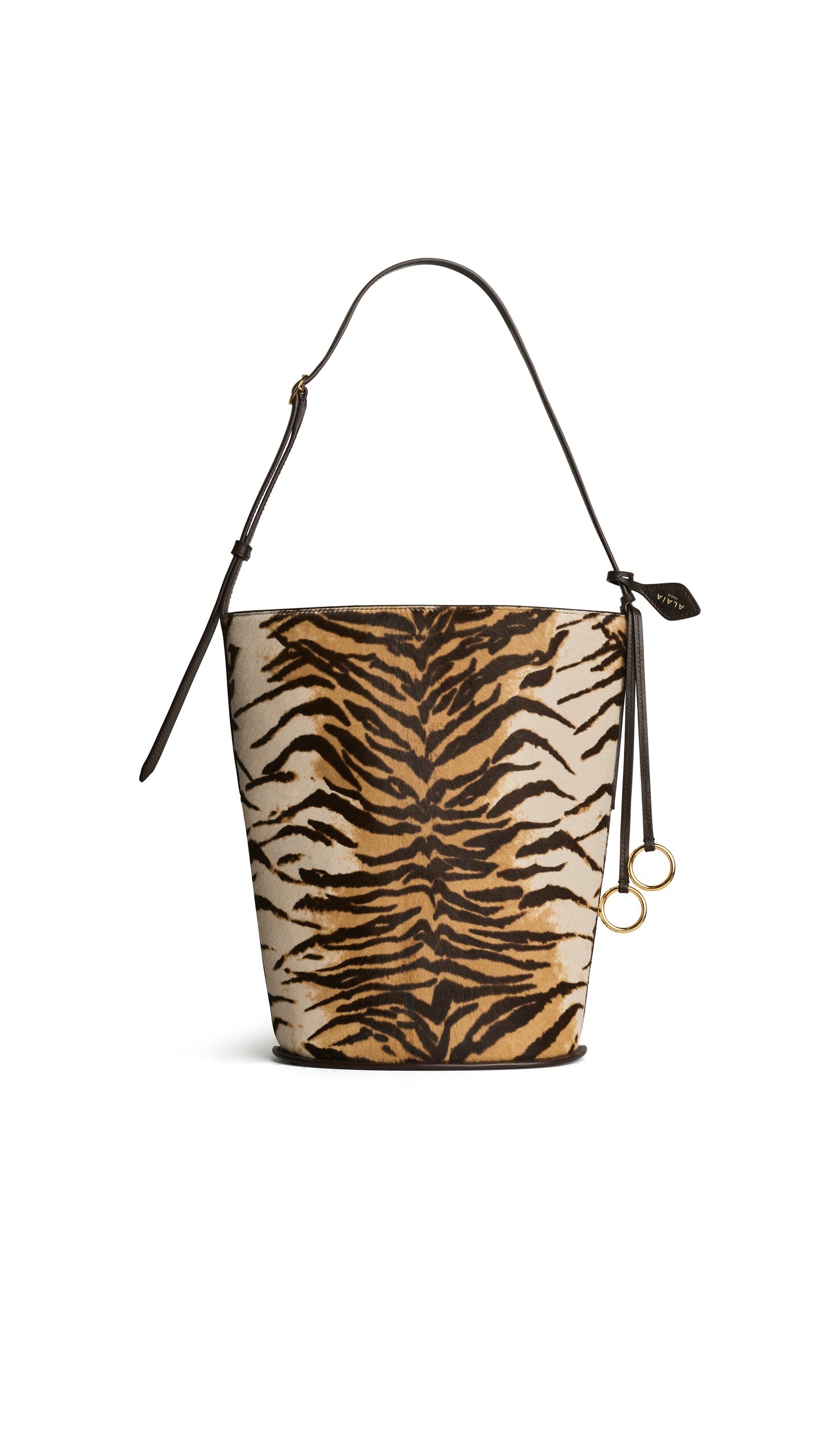 Alaïa Hip Small Bucket Bag In Haircalf - Alaia Bags - Laser Cut Luxury - Shop at Luxury Shoes 