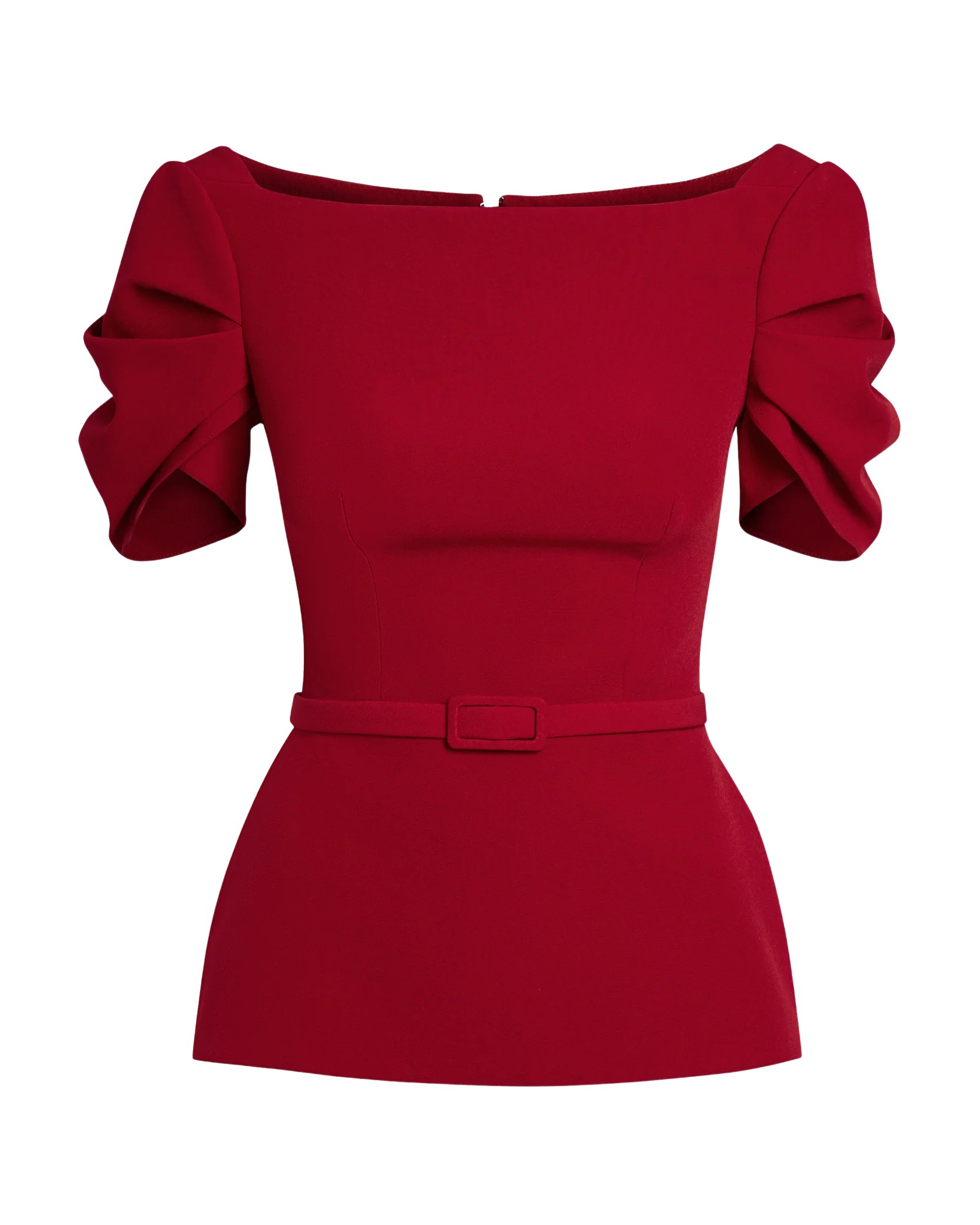 Safiyaa Ivana Top & Bertha Belt in Azalea Red with Multi-reds