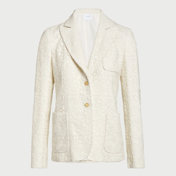 Giambattista Valli Ivory Daisies Macramé Jacket - Giambattista Valli Jackets - Romantic Couture - Shop at Luxury Shoes 