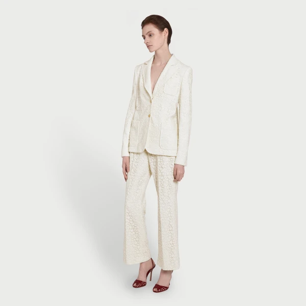 Giambattista Valli Ivory Daisies Macramé Jacket - Giambattista Valli Jackets - Romantic Couture - Shop at Luxury Shoes 
