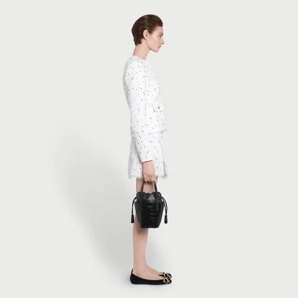 Giambattista Valli Ivory Jacket With Black Polka Dots In Bouclé - Giambattista Valli Jackets - Romantic Couture - Shop at Luxury Shoes 