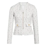Giambattista Valli Ivory Jacket With Black Polka Dots In Bouclé - Giambattista Valli Jackets - Romantic Couture - Shop at Luxury Shoes 