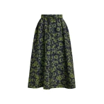Essentiel Antwerp Khaki and dark blue floral-jacquard midi skirt - Essentiel Antwerp Skirts - Colorful Belgian Design - Shop at Luxury Shoes 