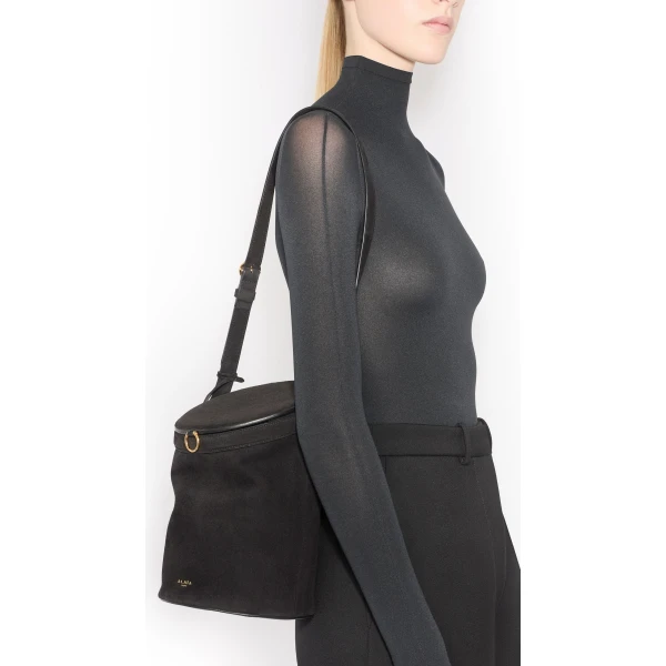 Alaïa La Canette Medium Bag In Suede - Alaia Bags - Laser Cut Luxury - Shop at Luxury Shoes 