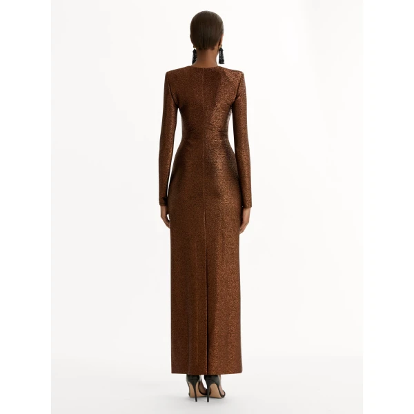 Oscar de la Renta Lamé Column Gown - Oscar de la Renta Dresses - American Couture - Shop at Luxury Shoes 