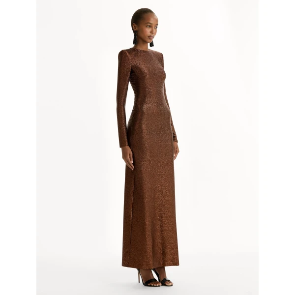 Oscar de la Renta Lamé Column Gown - Oscar de la Renta Dresses - American Couture - Shop at Luxury Shoes 