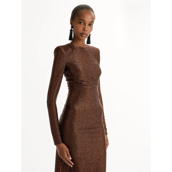 Oscar de la Renta Lamé Column Gown - Oscar de la Renta Dresses - American Couture - Shop at Luxury Shoes 
