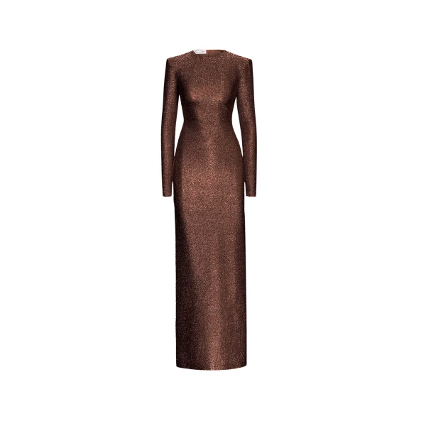 Oscar de la Renta Lamé Column Gown - Oscar de la Renta Dresses - American Couture - Shop at Luxury Shoes 