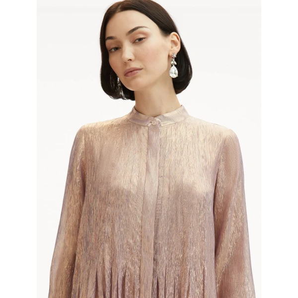 Oscar de la Renta Lamé Mousseline Pleated Caftan - Oscar de la Renta Dresses - American Couture - Shop at Luxury Shoes 