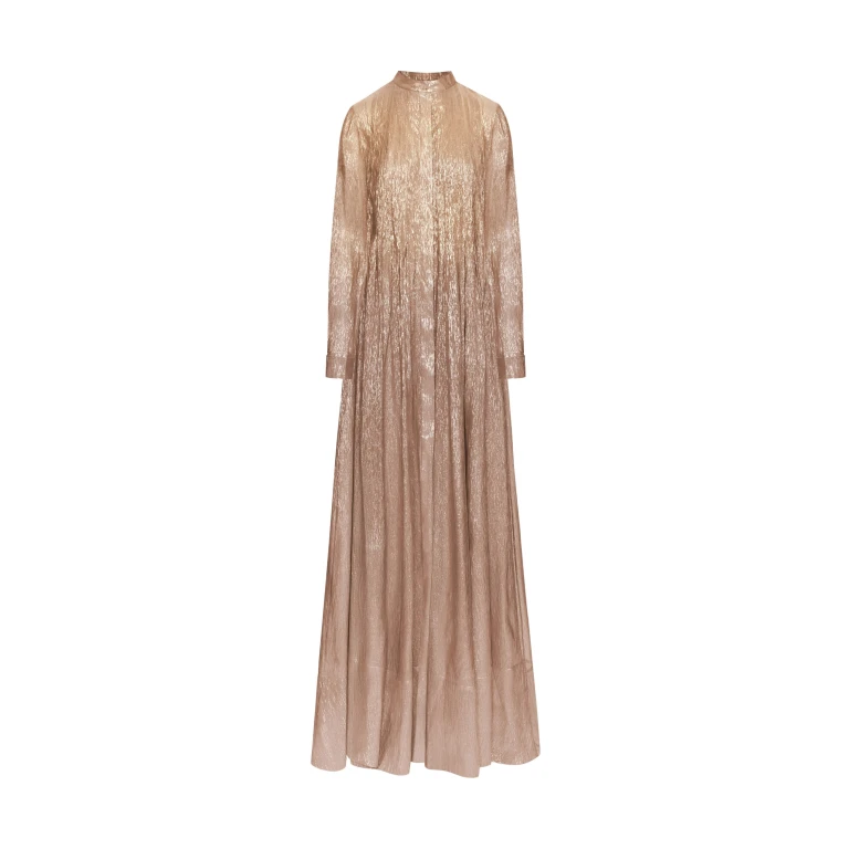 Oscar de la Renta Lamé Mousseline Pleated Caftan - Oscar de la Renta Dresses - American Couture - Shop at Luxury Shoes 