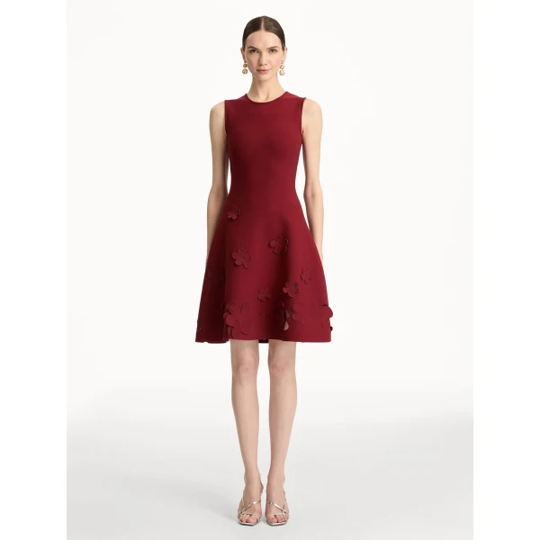 Oscar de la Renta Laser-Cut Floral Knit Dress - Oscar de la Renta Dresses - American Couture - Shop at Luxury Shoes 