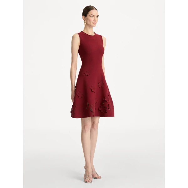 Oscar de la Renta Laser-Cut Floral Knit Dress - Oscar de la Renta Dresses - American Couture - Shop at Luxury Shoes 