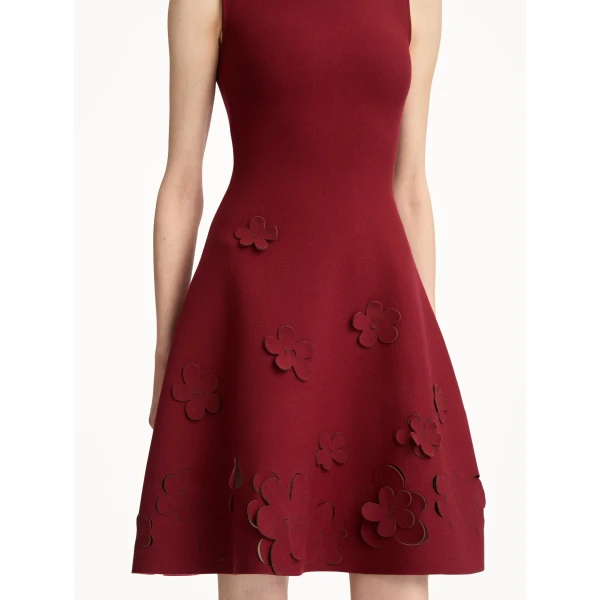 Oscar de la Renta Laser-Cut Floral Knit Dress - Oscar de la Renta Dresses - American Couture - Shop at Luxury Shoes 