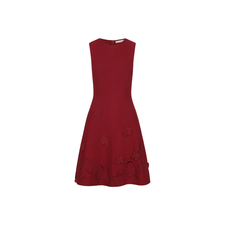 Oscar de la Renta Laser-Cut Floral Knit Dress - Oscar de la Renta Dresses - American Couture - Shop at Luxury Shoes 