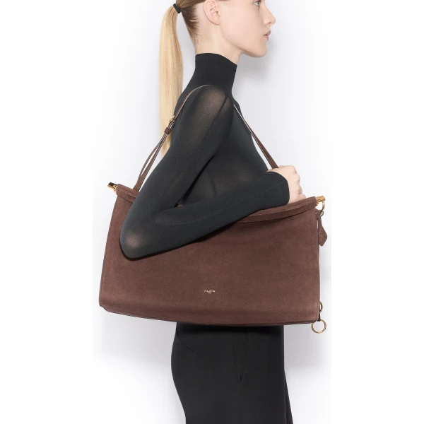 Alaïa Le Click East West Large Bag In Nubuck - Alaia Bags - Laser Cut Luxury - Shop at Luxury Shoes 