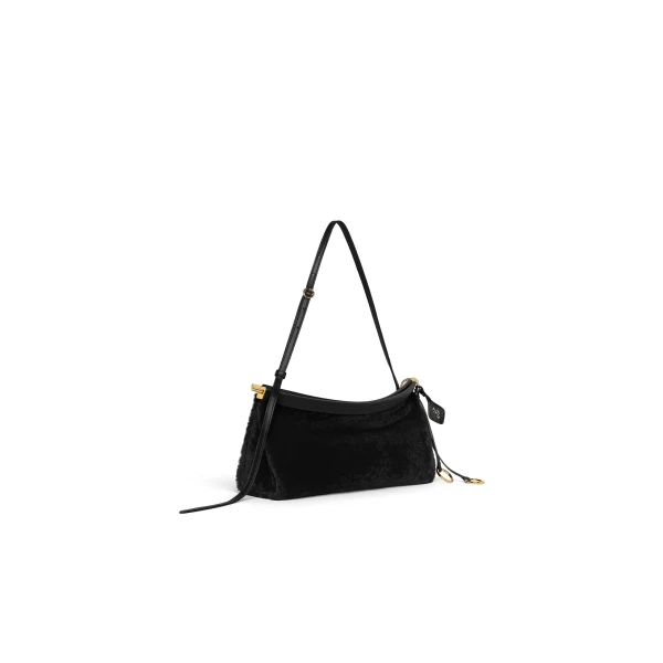 Alaïa Le Click East West Medium Bag In Shaved Shearling - Alaia Bags - Laser Cut Luxury - Shop at Luxury Shoes 