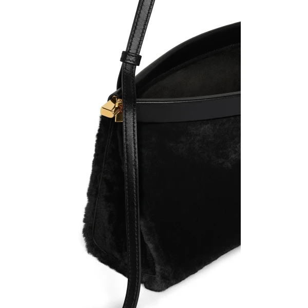 Alaïa Le Click East West Medium Bag In Shaved Shearling - Alaia Bags - Laser Cut Luxury - Shop at Luxury Shoes 