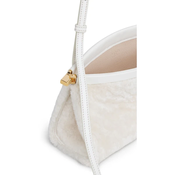 Alaïa Le Click East West Small Bag In Shaved Shearling - Alaia Bags - Laser Cut Luxury - Shop at Luxury Shoes 