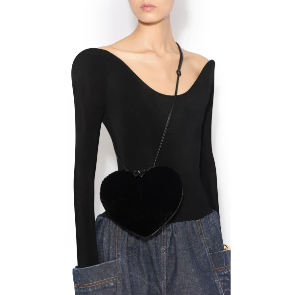 Alaïa Le Cœur Bag In Shaved Shearling - Alaia Bags - Laser Cut Luxury - Shop at Luxury Shoes 