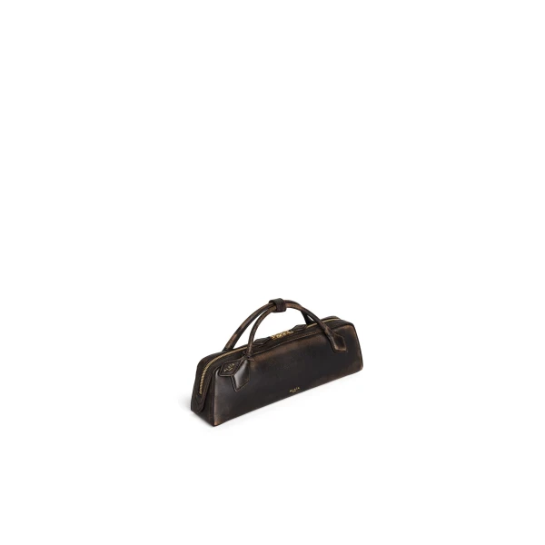 Alaïa Le Teckel Clutch In Aged Leather - Alaia Bags - Laser Cut Luxury - Shop at Luxury Shoes 