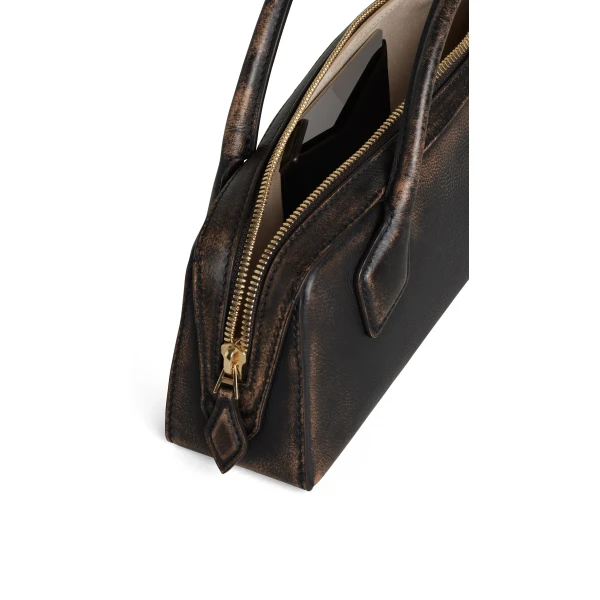 Alaïa Le Teckel Clutch In Aged Leather - Alaia Bags - Laser Cut Luxury - Shop at Luxury Shoes 