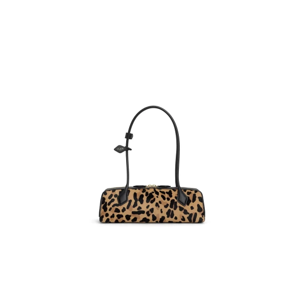 Alaïa Le Teckel Medium Bag In Leopard Haircalf - Alaia Bags - Laser Cut Luxury - Shop at Luxury Shoes 