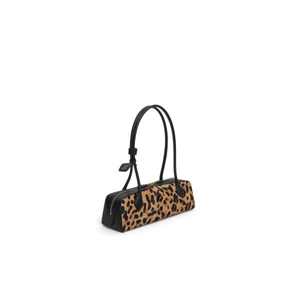 Alaïa Le Teckel Medium Bag In Leopard Haircalf - Alaia Bags - Laser Cut Luxury - Shop at Luxury Shoes 