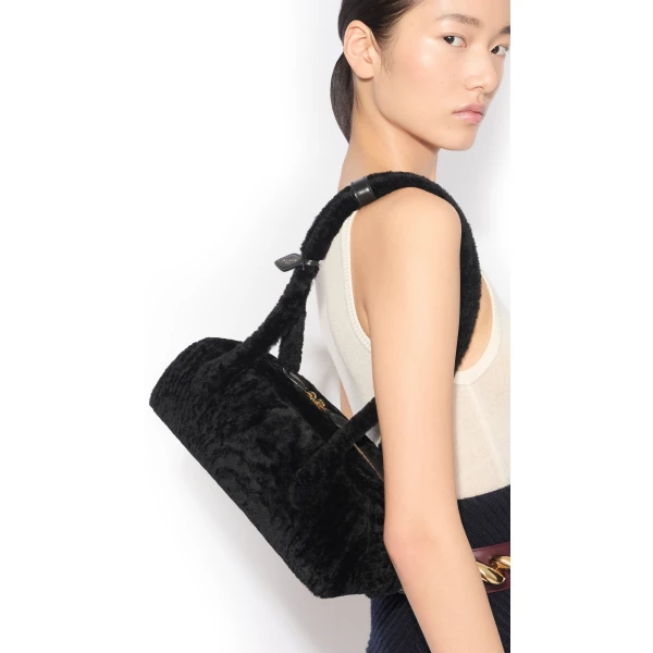 Alaïa Le Teckel Medium Bag In Shaved Shearling - Alaia Bags - Laser Cut Luxury - Shop at Luxury Shoes 