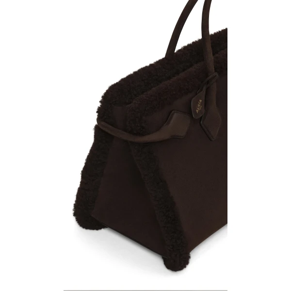 Alaïa Le Teckel Tote Bag In Merino Shearling - Alaia Bags - Laser Cut Luxury - Shop at Luxury Shoes 