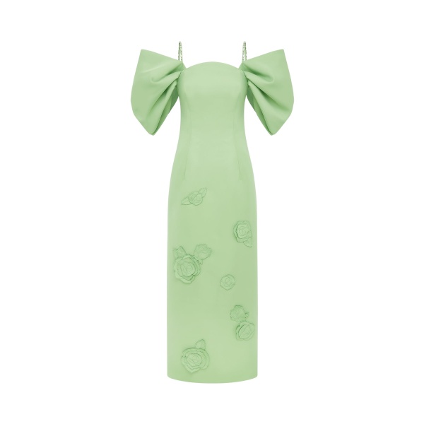 Leo Lin Green Dresses Premium appliqué maxi dress