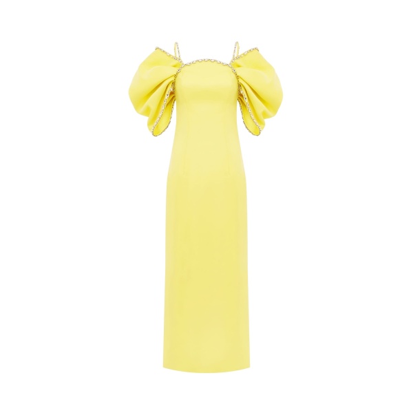Leo Lin Yellow Dresses Premium embellished maxi dress