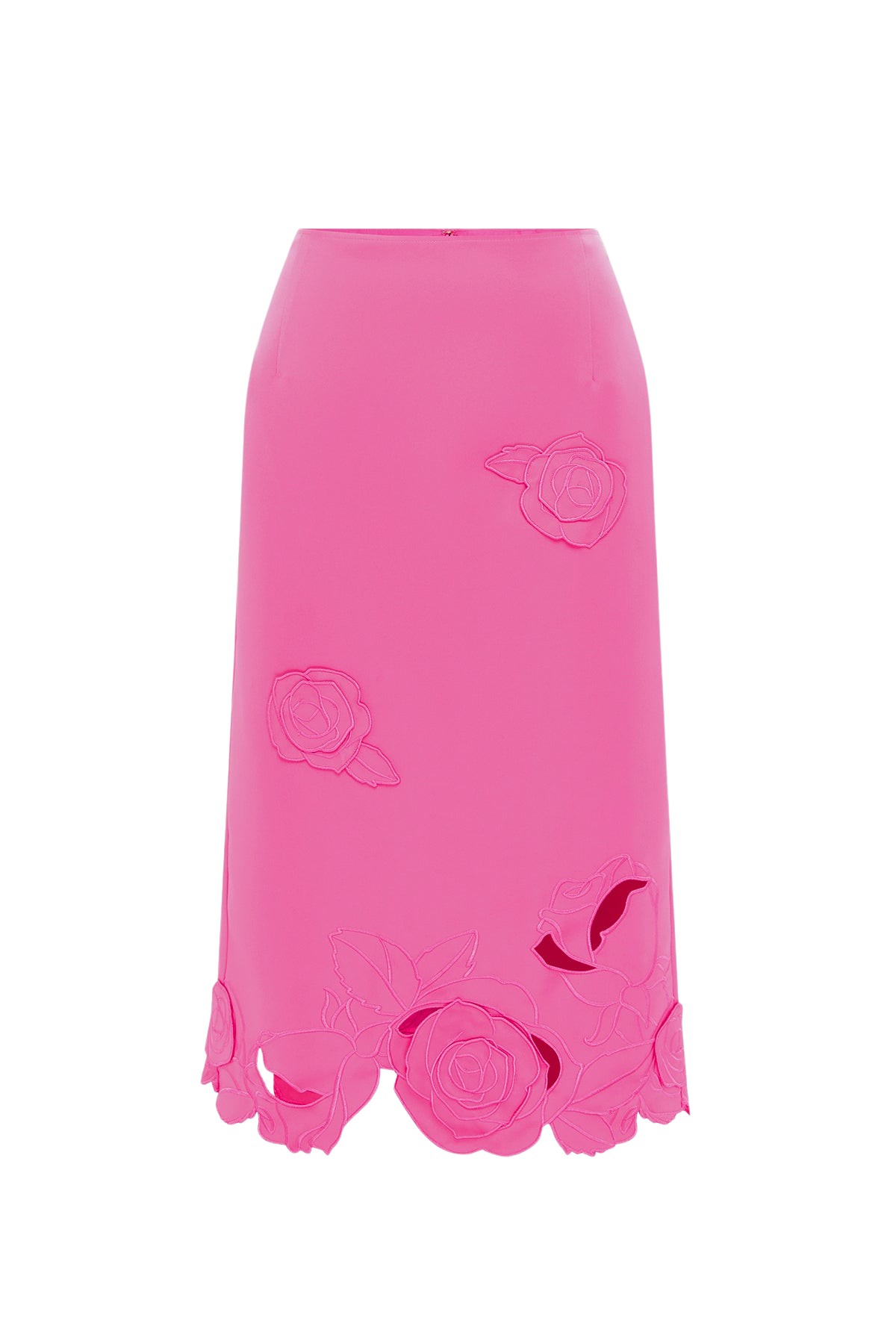Leo Lin Pink Skirts Premium appliqué midi skirt