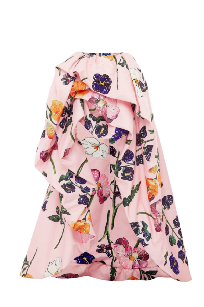 Leo Lin Pink Skirts A playful scattering of detailed wildflowers in vibrant purple