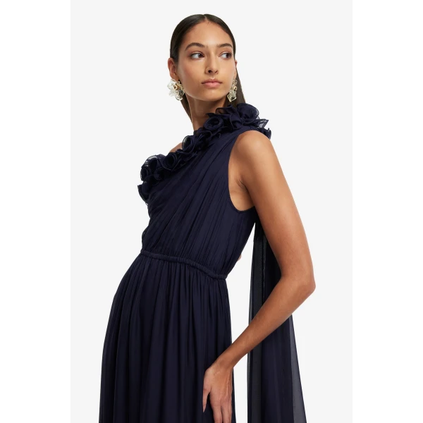 Fully lined - One Shoulder Maxi Dress from Luxury Shoes 
