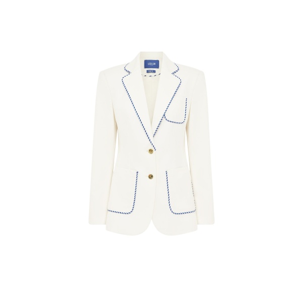 Leo Lin White Jackets Premium wool blend tailored blazer