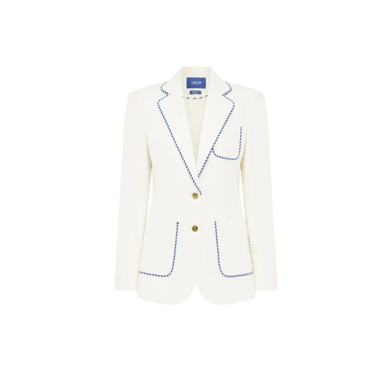 Leo Lin White Jackets Premium wool blend tailored blazer