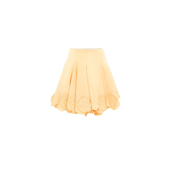 Leo Lin Yellow Skirts Premium appliqué mini skirt