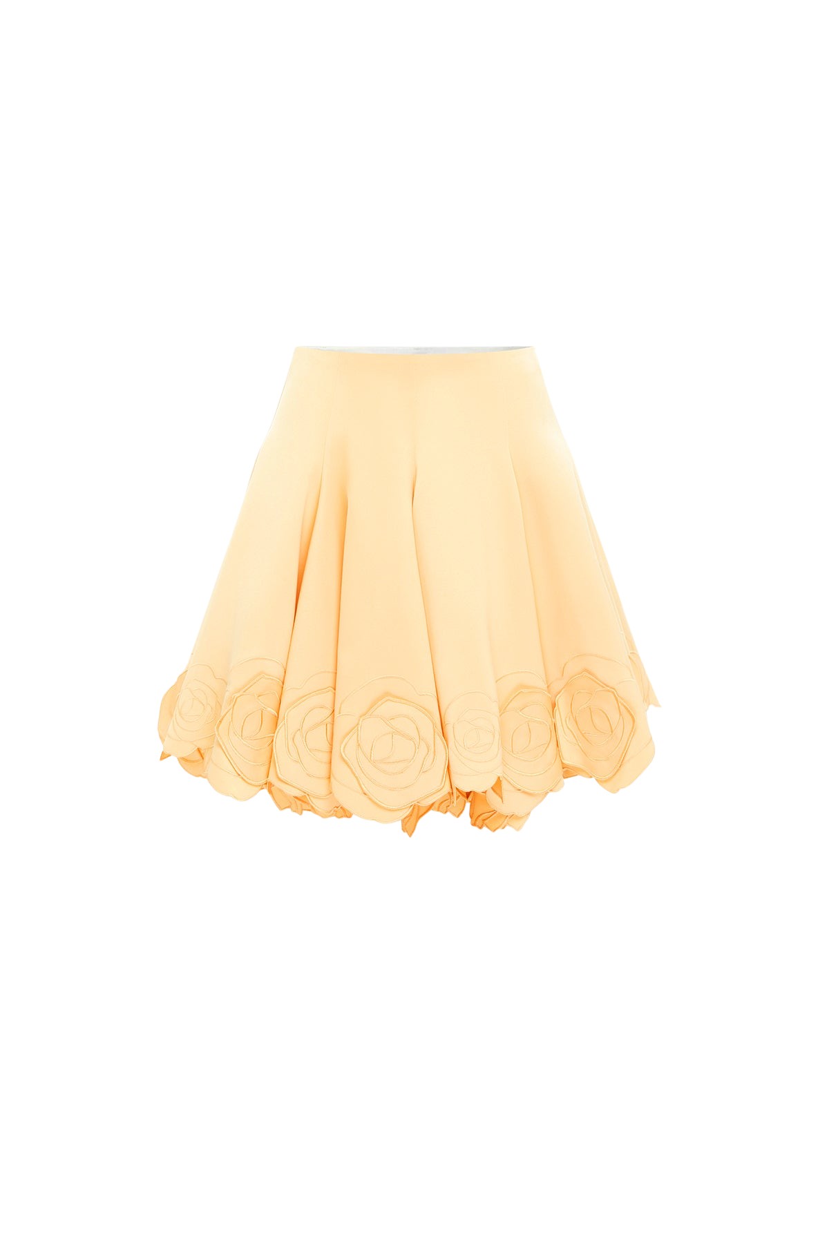 Leo Lin Yellow Skirts Premium appliqué mini skirt