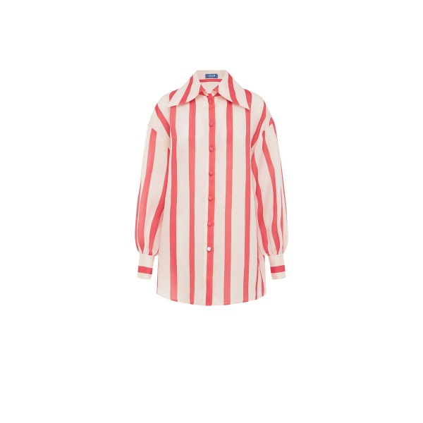 Leo Lin Red Tops Premium silk blouse