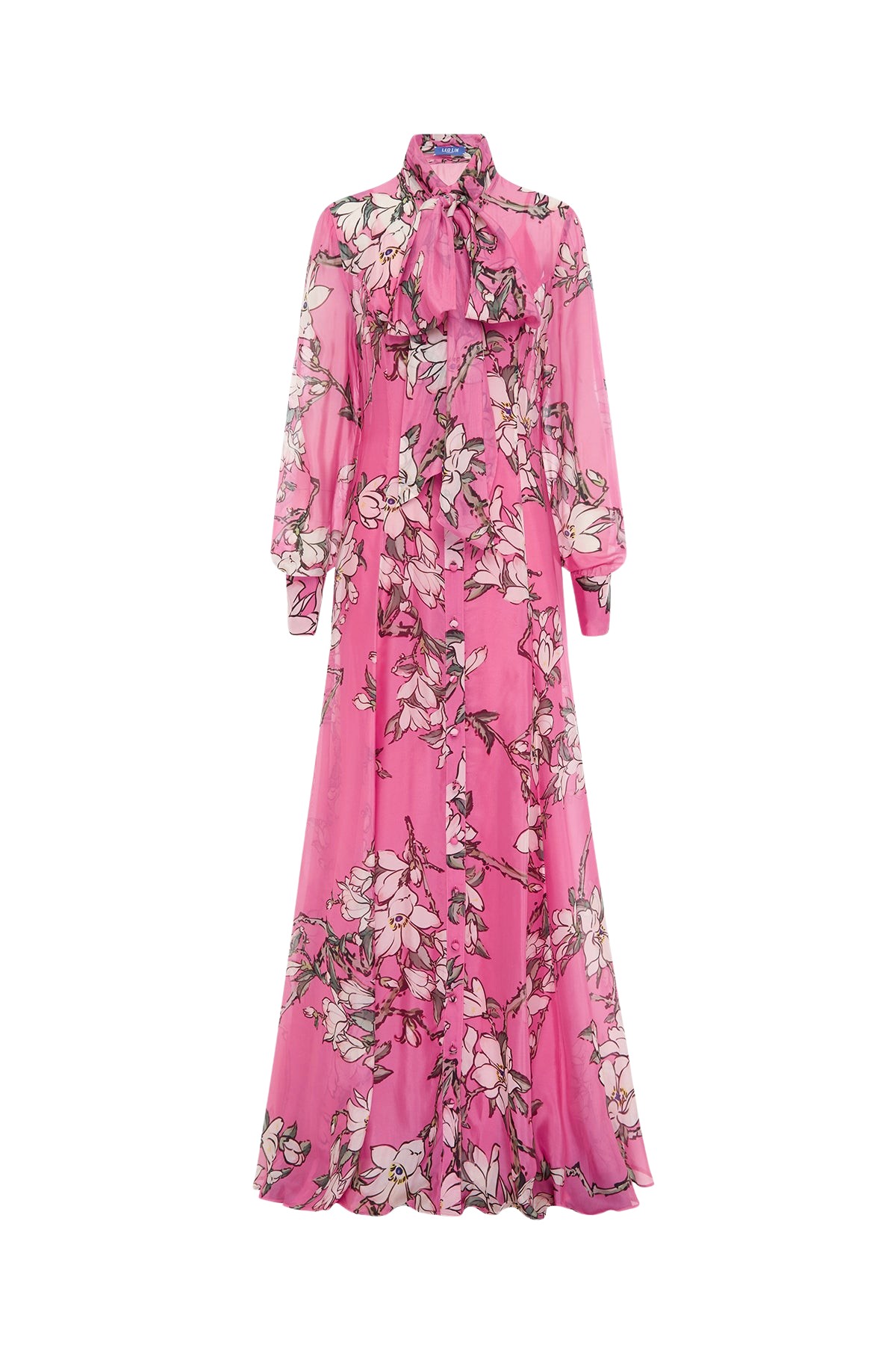 Leo Lin Lilith Tie Neck Maxi Dress
