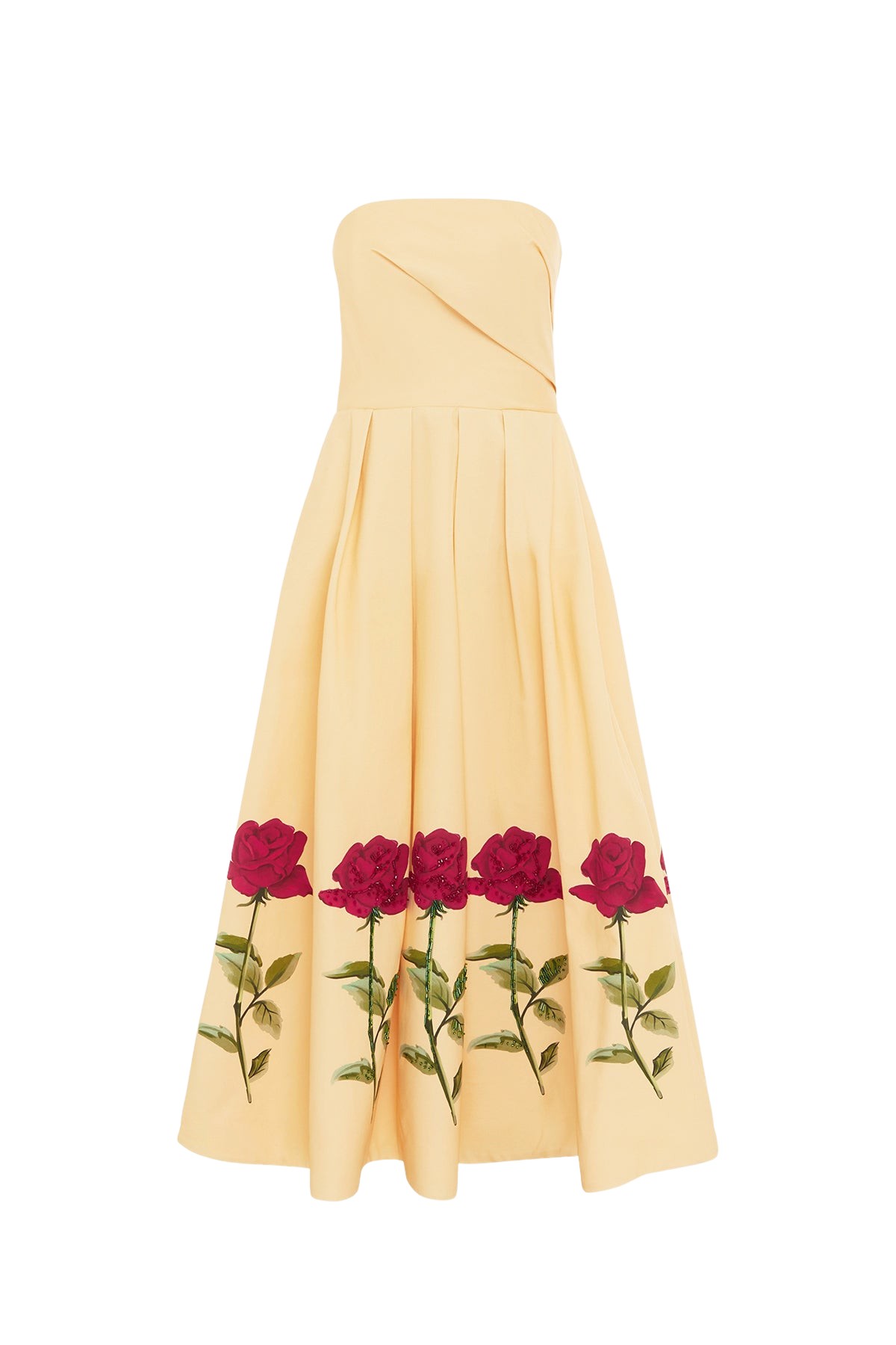Leo Lin Lynn Embellished Rose Bustier Midi Dress