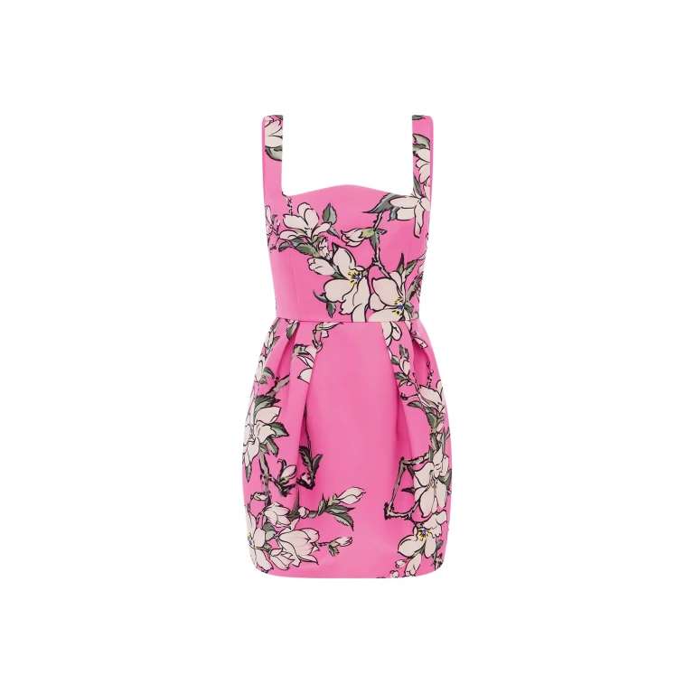 Leo Lin Pink Dresses Soft pink and ivory magnolias scattered across a gentle base. Light
