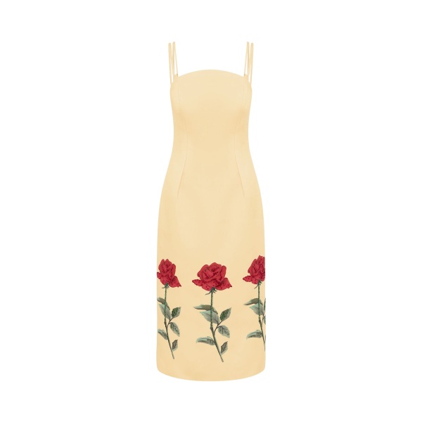 Leo Lin Yellow Dresses Premium embellished midi dress